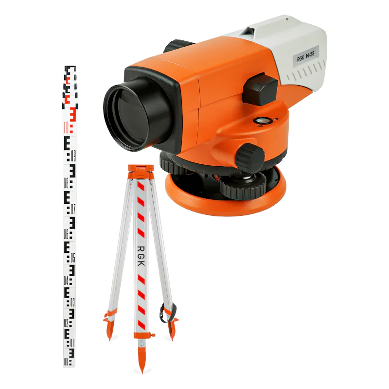 Комплект оптический нивелир RGK N-38 штатив рейка - 3 в 1