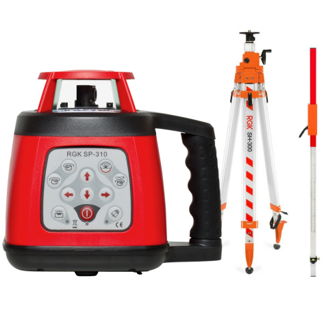 Комплект: ротационный нивелир RGK SP-310 + штатив, рейка