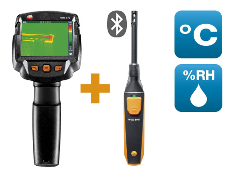 Комплект тепловизора Testo 872 и смарт-зонда термогигрометра Testo 605i