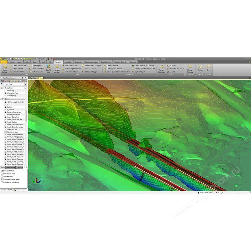 Обновление Trimble Business Center Surface Modeling до Survey Intermediate - 5