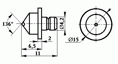 Наконечник алмазный тип НПМ для микротвердомеров ПМТ-3 и ПМТ-5 - 6