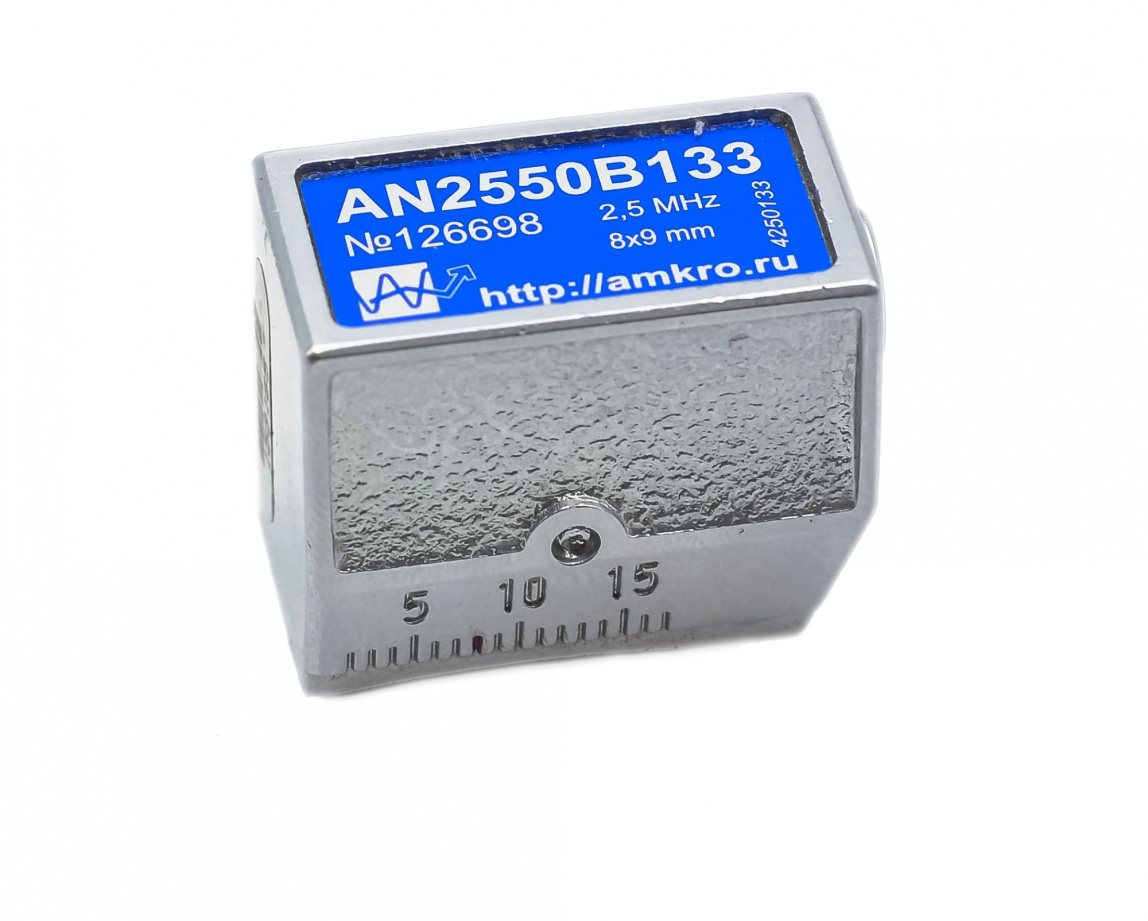 AN2550Bxx наклонный совмещенный притертый преобразователь 2,5 МГц с углом 50град