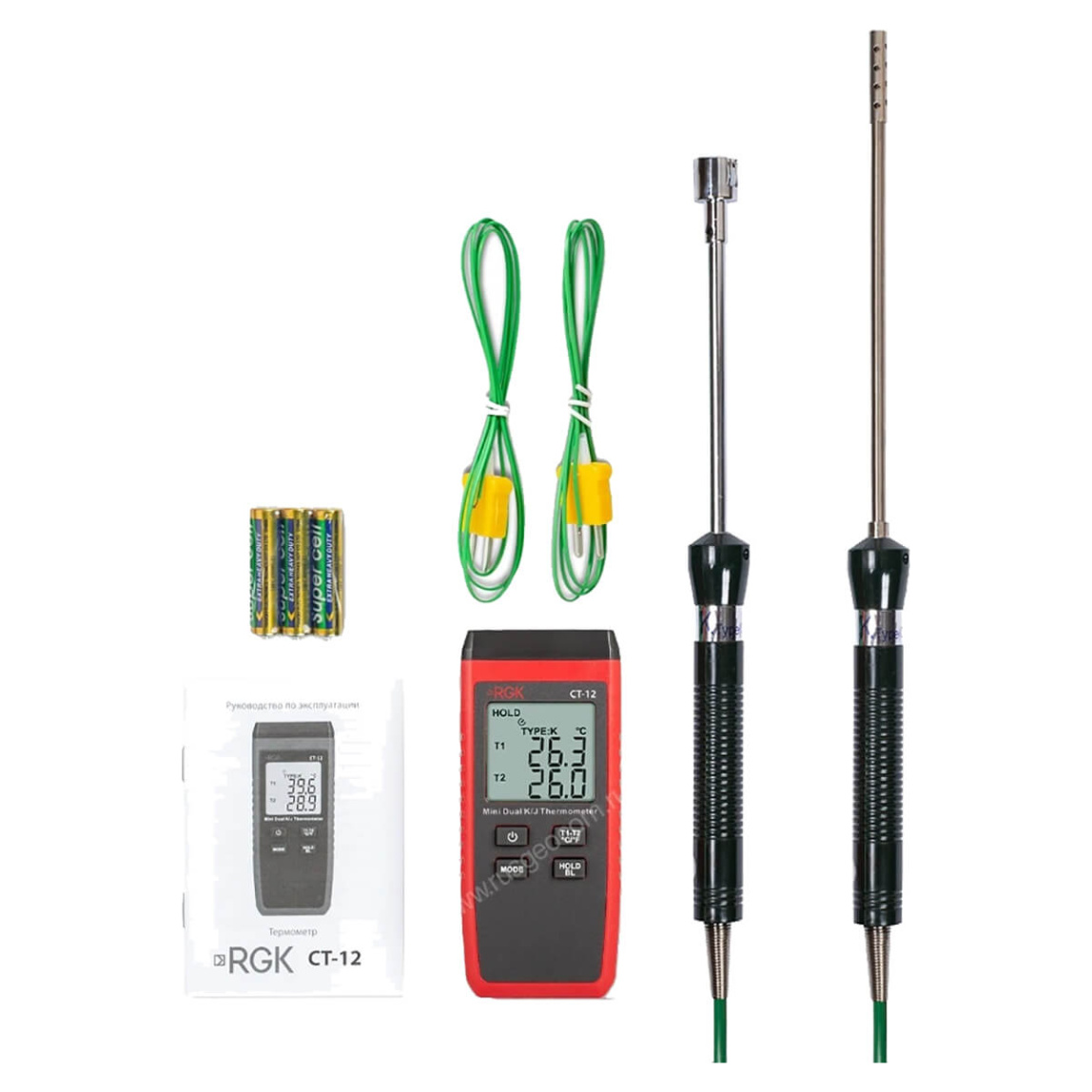 Термометр RGK CT-12 с зондом температуры воздуха TR-10A и поверхностным зондом TR-10S - 4
