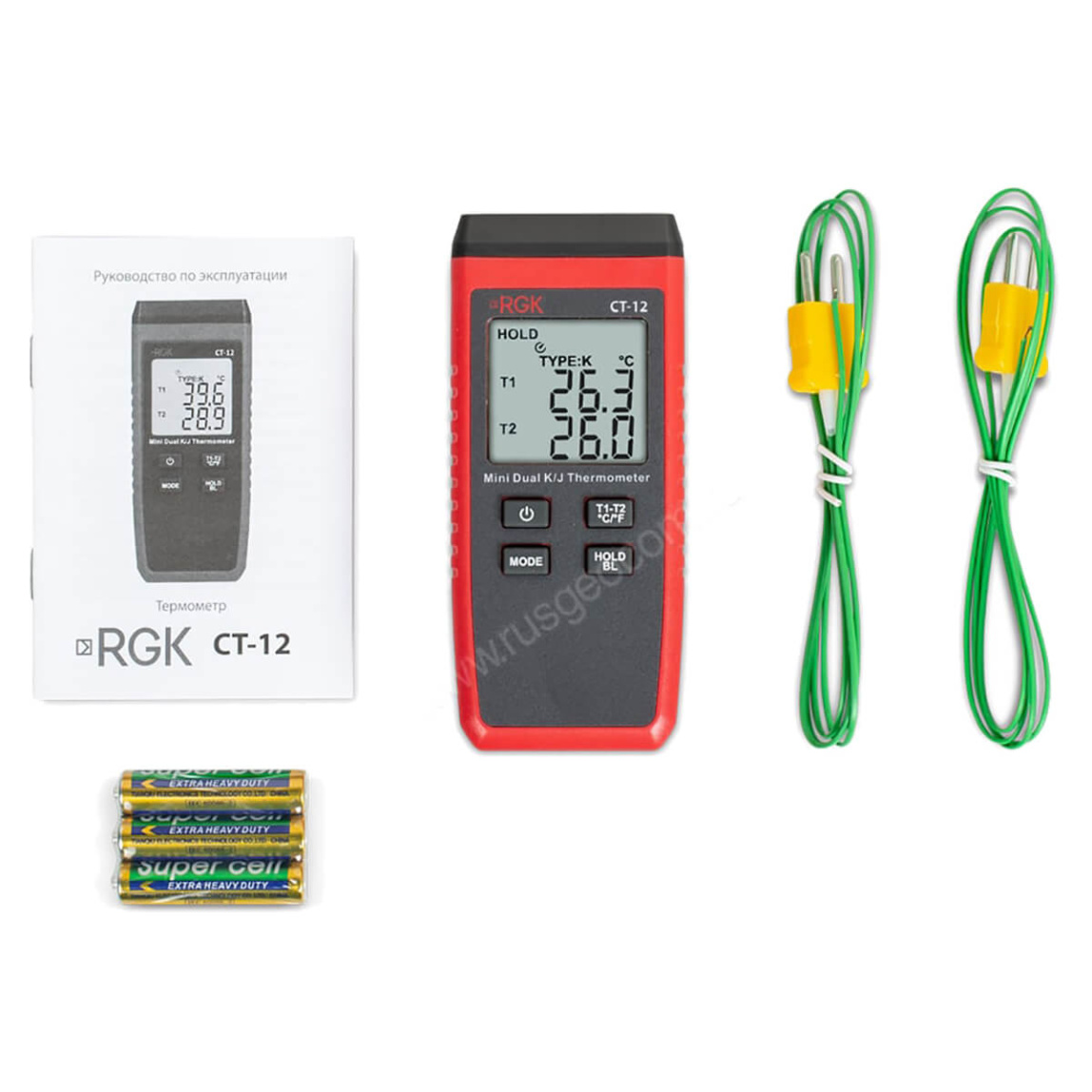 Термометр RGK CT-12 с поверхностным зондом TR-10S с поверкой - 4