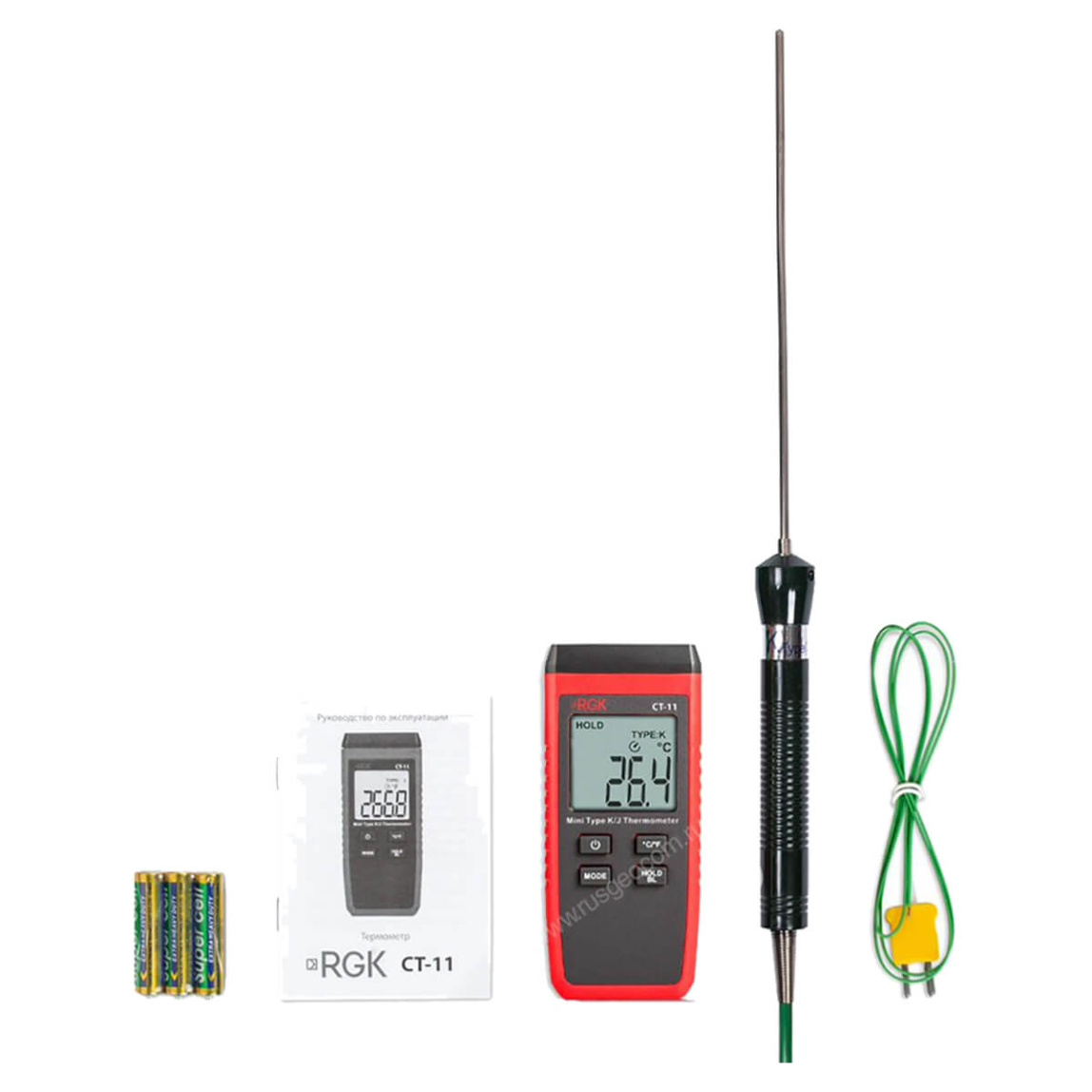 Термометр RGK CT-11 с погружным зондом температуры TR-10W с поверкой - 4