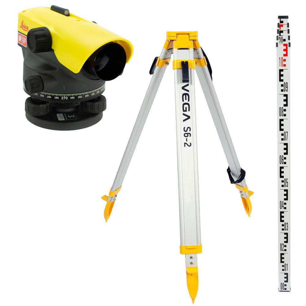 Комплект оптический нивелир Leica NA 520 штатив рейка - 3 в 1 с поверкой