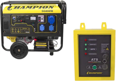 Бензиновый генератор Champion GG6501E+ATS