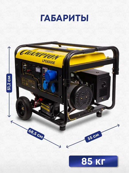 Бензиново-газовый генератор Champion LPG6500E - 3