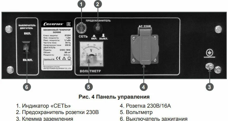 Бензиновый генератор Champion GG1000 - 1