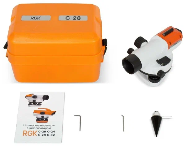 Комплект оптический нивелир RGK C-28 штатив рейка - 3 в 1 - 8